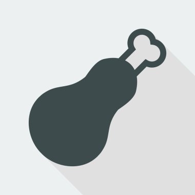 Tek izole tavuk simge vektör çizim 