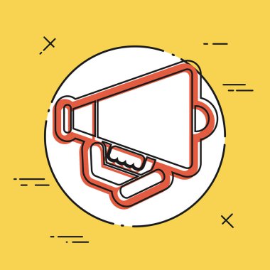 Megafon düz simgesi