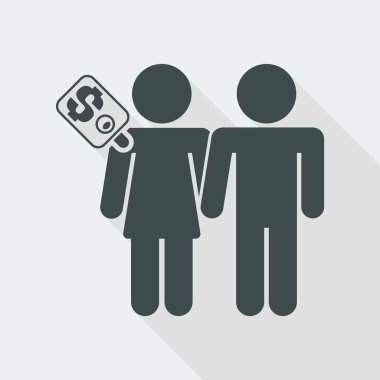  kadın fuhuş kavramı izole simgesi