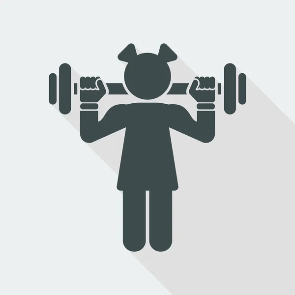 Vector illustration of single isolated girl gym icon — Stock Vector