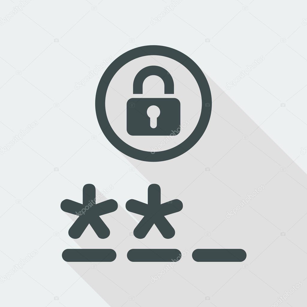 Vector illustration of single isolated password access icon