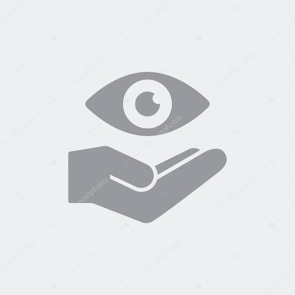 Hand and eye. Flat, clean, minimal and isolated vector illustrat