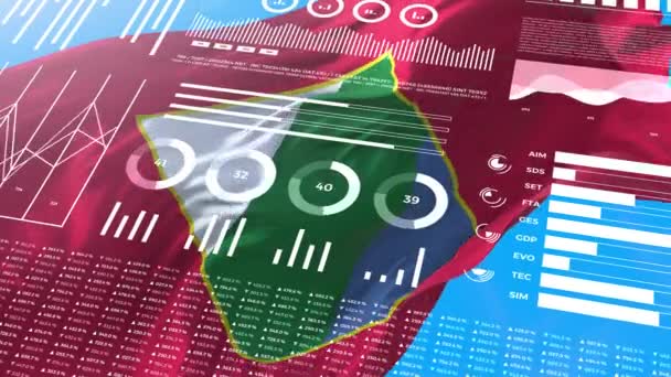 アブルッツォ イタリアの情報分析レポートと財務データ インフォグラフィックは フラグ 列番号 円グラフでアニメーションを表示します 金融科学 医療分野 — ストック動画