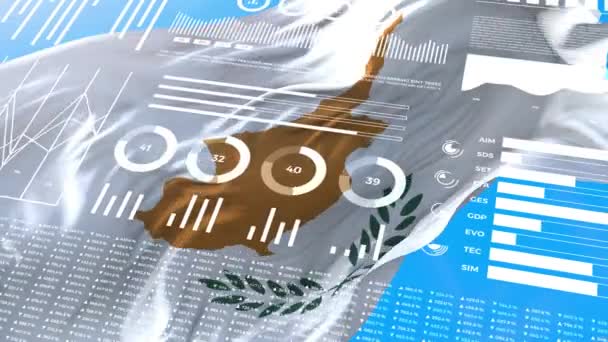 Chipre Relatórios Análise Informacionais Dados Financeiros Infográficos Exibir Animação Com — Vídeo de Stock