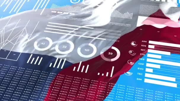 Czech Republic Informational Analysis Reports Financial Data Infographics Display Animation — Stock Video