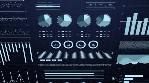 Estadísticas Datos Del Mercado Financiero Análisis Informes Números Gráficos Animación — Vídeos de Stock