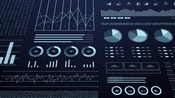 Estadísticas Datos Del Mercado Financiero Análisis Informes Números Gráficos Animación — Vídeos de Stock