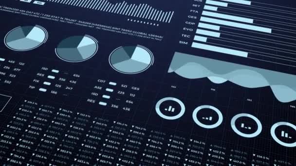 Statistik Finansmarknadsuppgifter Analyser Och Rapporter Siffror Och Diagram Infografik Animation — Stockvideo