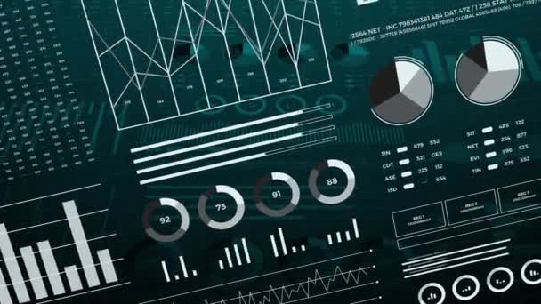 Statistiche Dati Sui Mercati Finanziari Analisi Relazioni Numeri Grafici Animazione — Video Stock