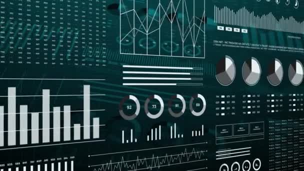 Statistiche Dati Sui Mercati Finanziari Analisi Relazioni Numeri Grafici Animazione — Video Stock