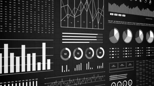 Estadísticas Datos Del Mercado Financiero Análisis Informes Números Gráficos Animación — Vídeos de Stock