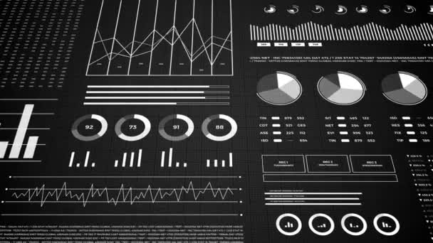 金融市場データ 分析とレポート 数字とグラフ 3Dインフォグラフィックアニメーション — ストック動画