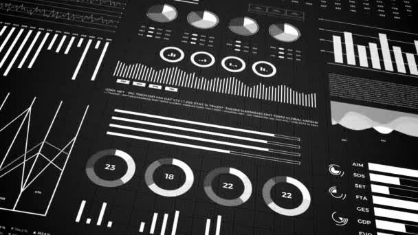 Estatísticas Dados Dos Mercados Financeiros Análises Relatórios Números Gráficos Infográficos — Vídeo de Stock