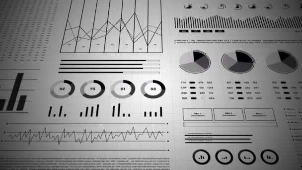 Statistiken Finanzmarktdaten Analysen Und Berichte Zahlen Und Grafiken Infografik Animation — Stockvideo