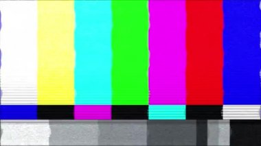 Vintage VHS (Video Home System) gürültü ve obje etkisini bozar. Eski bir kaset ya da eski bir TV 'de arıza var. Sinyal yok. 4k hata efekti.