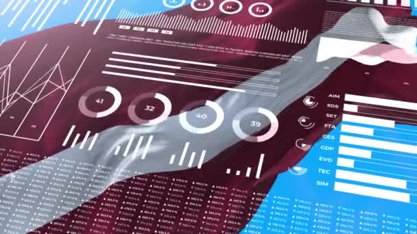 Letónia Relatórios Análise Informacional Dados Financeiros Infográficos Exibir Animação Com — Vídeo de Stock