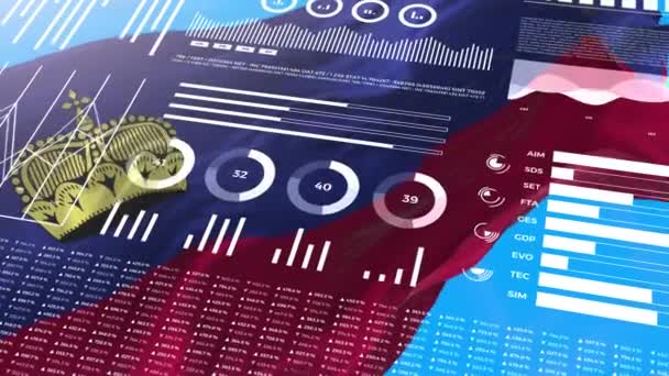 Liechtenstein Informatieve Analyse Rapporten Financiële Gegevens Infographics Tonen Animatie Met — Stockvideo