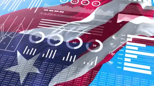 Porto Rico Rapports Analyse Informationnelle Des Données Financières Infographies Affiche — Video