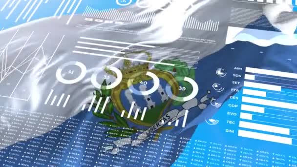 Raporty Analizy Informacyjnej Dane Finansowe San Marino Animacja Wyświetlania Infografik — Wideo stockowe