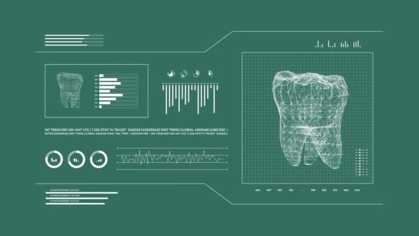 Chequeo Dental Animación Digital Dentista Digital Aplicación Software Dental — Vídeo de stock