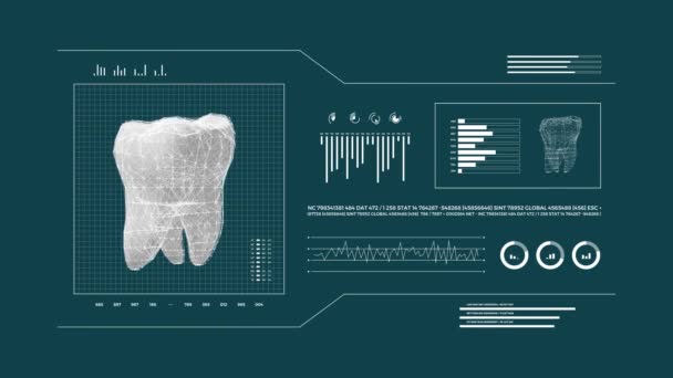 Chequeo Dental Animación Digital Dentista Digital Aplicación Software Dental — Vídeo de stock