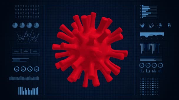 医疗技术实验室动画 临床研究人员对病毒进行研究和分析 大流行病案例研究 — 图库视频影像