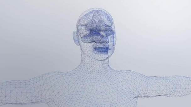 Анімація Мозку Людини Штучний Інтелект Кілометровий — стокове відео