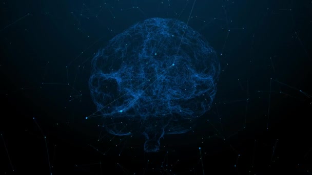 Inteligência Artificial Cérebro Digital Big Data Máquina Computador Aprendizagem Profunda — Vídeo de Stock