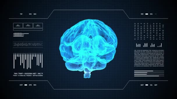 Medizinische Uhd Abstrakte Animation Labor Armaturenbrett Schnittstelle Menschliche Brian Studie — Stockvideo