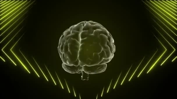 Анімація Мозку Неонові Ефекти Творча Анімація Нескінченний Циклічний — стокове відео