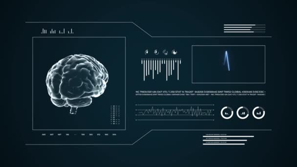 Medizinische Uhd Abstrakte Animation Labor Armaturenbrett Schnittstelle Menschliche Brian Studie — Stockvideo