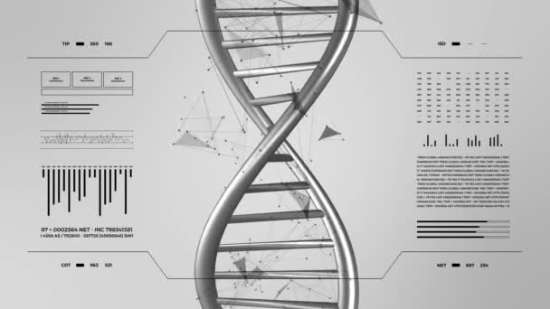 Dna Struktur Deoxiribonukleinsyra Animering För Medicinsk Vetenskaplig Rna Forskning Och — Stockvideo