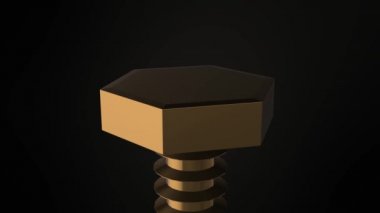Döndürme sürgüsünün 3 boyutlu animasyonu. Endüstriyel ekipman ya da mekanik hizmetlerin sembolü. 4k.