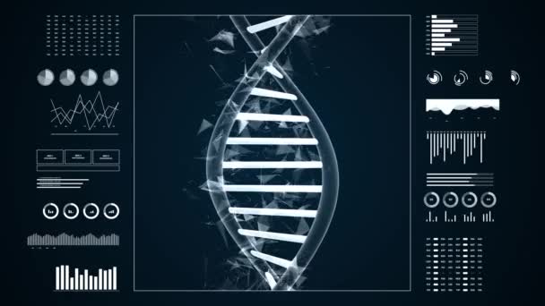 Estructura Del Adn Ácido Desoxirribonucleico Animación Para Investigación Científica Médica — Vídeo de stock