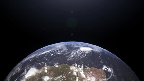 Planeta Tierra Vista Desde Espacio Globo Terrestre Animación Giratoria Través — Vídeo de stock