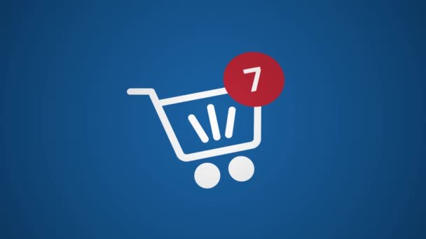 Shopping Online Animazione Primo Piano Sul Carrello Del Negozio Web — Video Stock