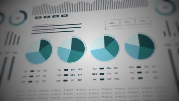 Statistiken Finanzmarktdaten Analysen Und Berichte Zahlen Und Grafiken Loopable Animiertes — Stockvideo
