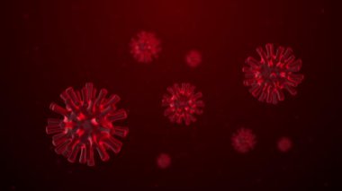 Kavramsal arkaplan animasyonu COVID-19 veya 2019-ncov coronavirus 3d.