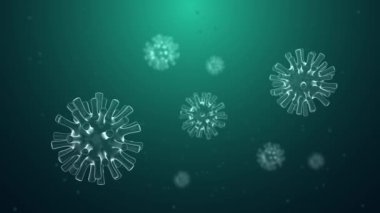 Kavramsal arkaplan animasyonu COVID-19 veya 2019-ncov coronavirus 3d.