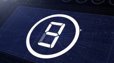 HUD ekran 3D. Dijital gelecek gerisayımı - Yaratıcı giriş animasyonu 4K