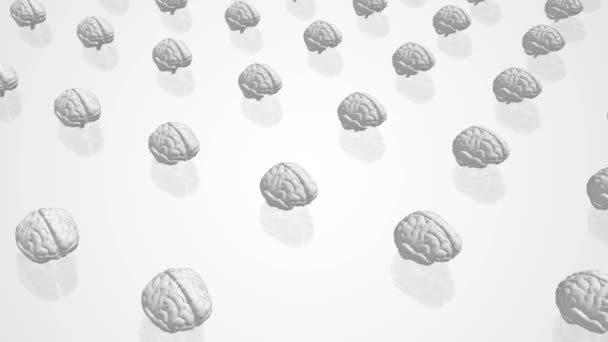 Formación Alineada Cerebros Giratorios Símbolo Conformismo Pasivo Masa Animación — Vídeo de stock