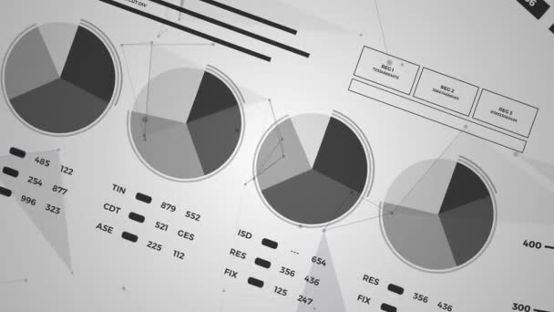 Statistiken Finanzmarktdaten Analysen Und Berichte Zahlen Und Grafiken Loopable Animiertes — Stockvideo