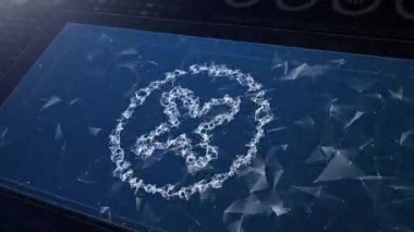 Hata uyarısı kavramının patlayıcı tanıtımı. Sembol simgesinin çokgen animasyonu, 4k bileşimi ve patlaması.