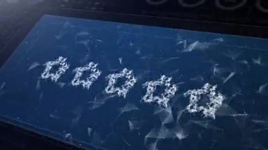 En iyi derecelendirme konseptinin patlayıcı girişi. Sembol simgesinin çokgen animasyonu, 4k bileşimi ve patlaması.