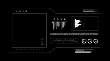 Teknoloji fütüristik HUD komuta kontrol merkezi. 4K canlandırması.