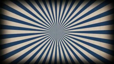 Güneş patlaması eski ışın arka planı. Dönen retro güneş ışını animasyon arka planı. Eski moda film şerit efektiyle hareketli, parlayan gün doğumu.