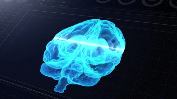 Animation abstraite médicale UHD. Tableau de bord de laboratoire interface 4K. Étude humaine de Brian sur l'affichage d'ordinateur diagnostique .