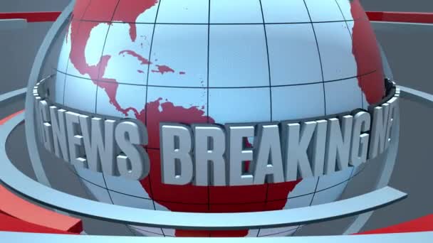 Breaking News Öppnar Animation Koncept Branding Informationskanal Öppen — Stockvideo