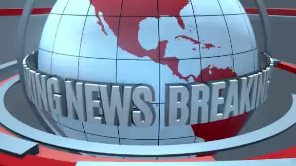 Breaking News Opening Animatie Concept Branding Informatiekanaal Open — Stockvideo