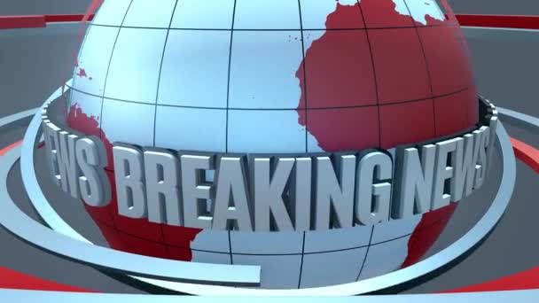 Breaking News Opening Animation Concept Branding Information Channel Open — Stock Video
